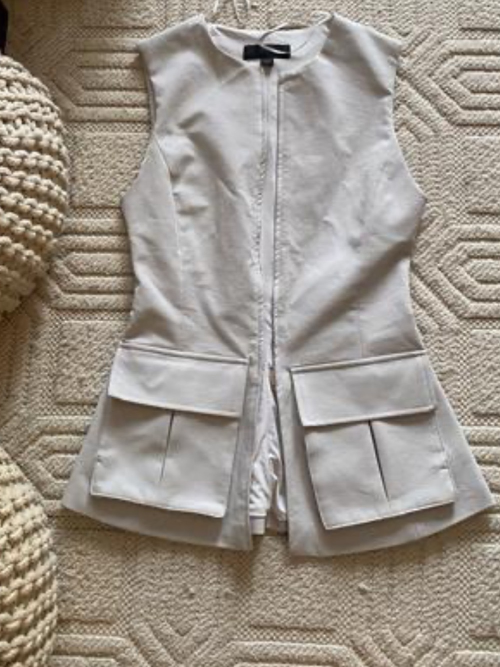 Zara Light Gray Sleeveless Zip Vest